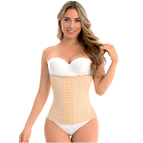 Fajas MYD C-4057 | Faja Colombiana Waist Cincher Vest for Women | Strapless Shapewear  | Powernet