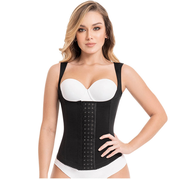 Fajas MYD C-4055 | Tummy Control Shapewear Vest Girdle | Daily Use Open Bust Shaper | Powernet