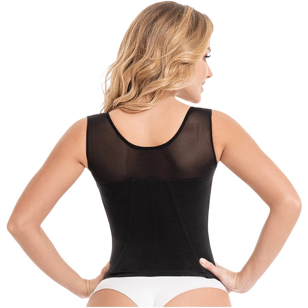 Fajas MYD C-4055 | Tummy Control Shapewear Vest Girdle | Daily Use Open Bust Shaper | Powernet