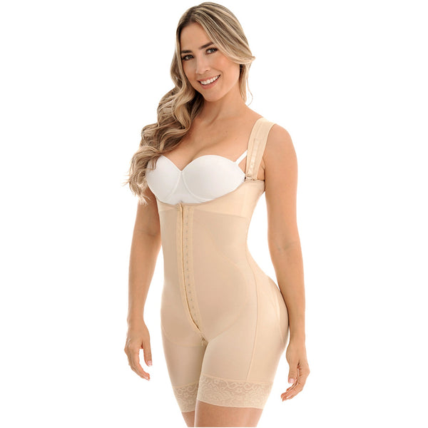 Fajas MYD F 0269 | Open Bust Post Surgery Faja for Women Mid Thigh Shaper w/ Wide Adjustable Straps