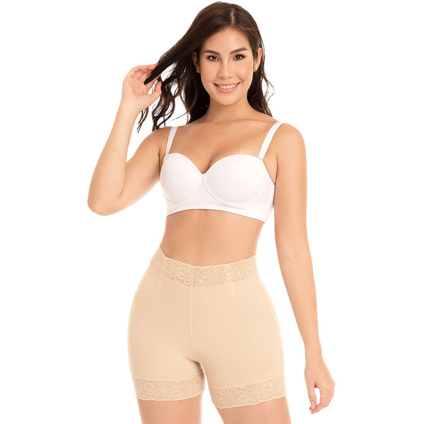 Fajas MYD 0322 Women's Thigh Slimmer High Waist Shapewear Shorts / Powernet