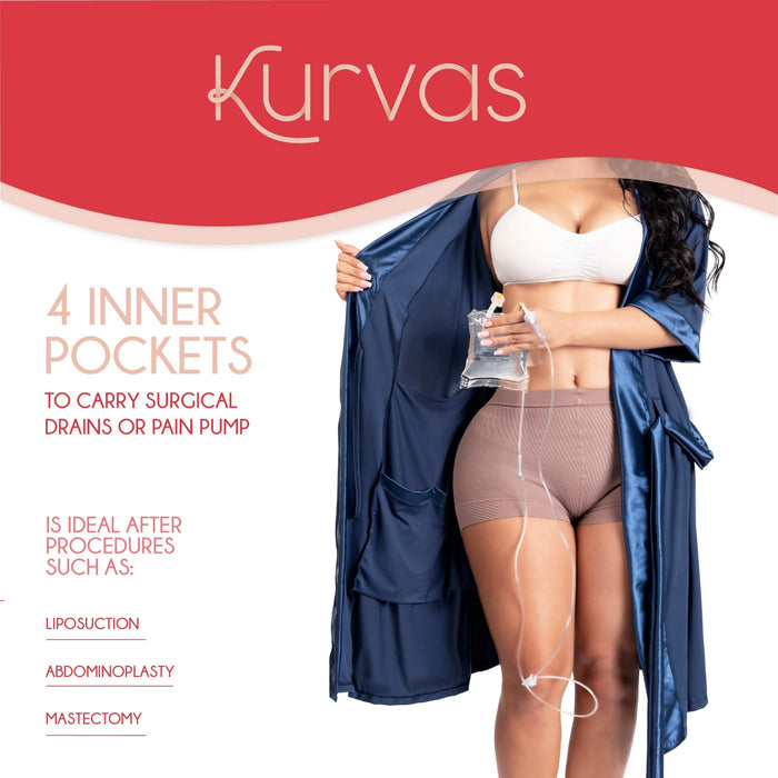 Kurvas PJ501 Post Surgery Mastectomy Pajamas Women Surgical Recovery Robes