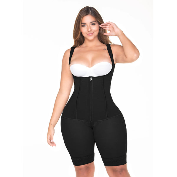 Fajas MariaE RA003 Fajas Colombianas Tummy Control Compression Garment | Open Bust Shapewear | Powernet