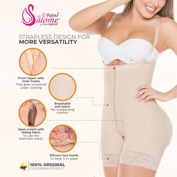 Fajas Salome 0215 | Postpartum Body Shaper after Pregnancy Girdle | Daily Use Strapless Butt Lifter Shapewear for Dress