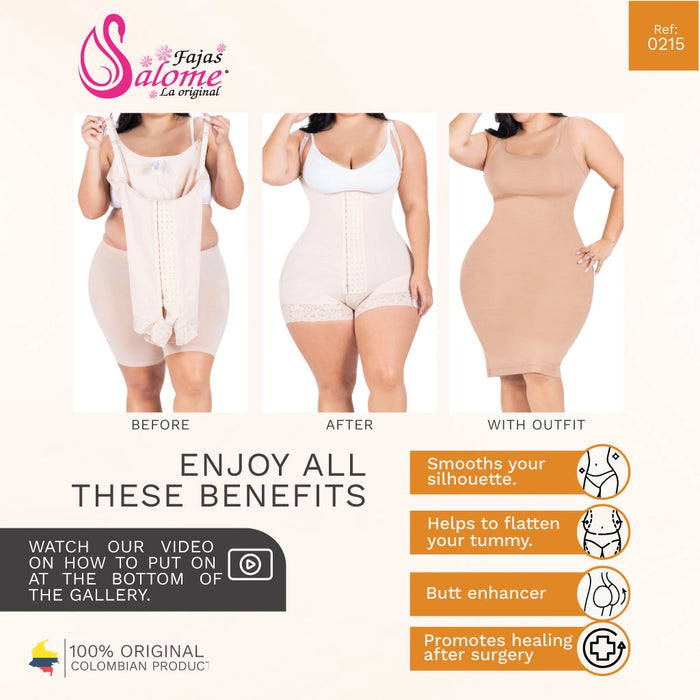Fajas Salome 0216 | Open Bust Tummy Control Butt Lifter Shapewear | Daily Use & Postpartum Body Shaper for Women | Powernet