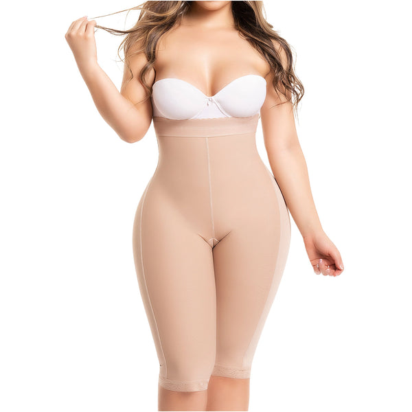 Fajas Salome 0219 | High Waist Compression Shorts for Women | Butt Lifter Capri Shapewear | Powernet