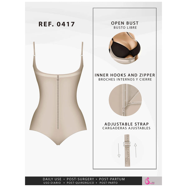 Fajas Salome 0417 | Open Bust Tummy Control Butt Lifter Shapewear for Women | Hiphugger Daily Use Body Shaper | Powernet - Pal Negocio