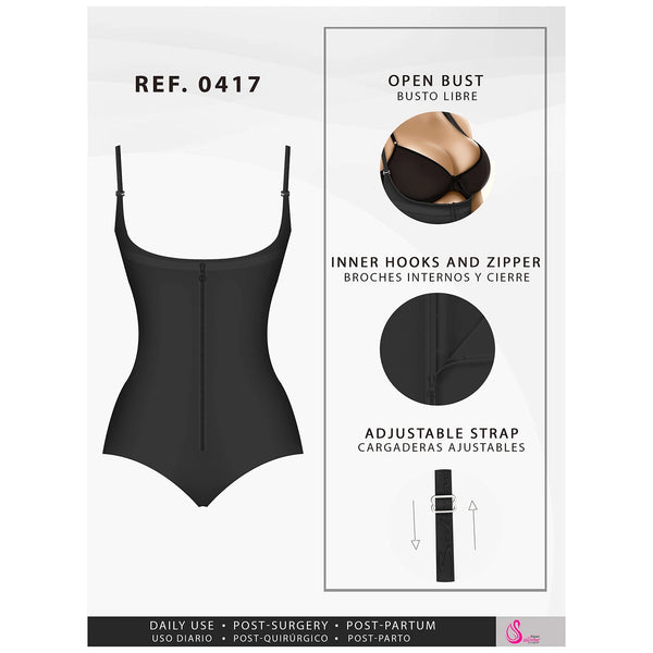 Fajas Salome 0417 | Open Bust Tummy Control Butt Lifter Shapewear for Women | Hiphugger Daily Use Body Shaper | Powernet - Pal Negocio