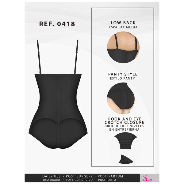 Fajas Salome 0418 | Strapless Butt Lifter Panty Bodysuit | Open-Bust Tummy Control Shapewear for Women | Powernet - Pal Negocio