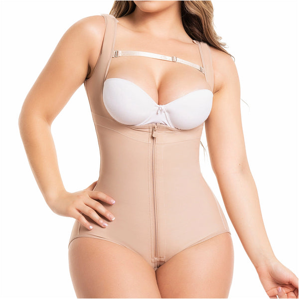 Fajas Salome 0419 | Butt Lifter Hiphugger Mid Thigh Body Shaper | Open Bust Tummy Control Shapewear for Women | Powernet