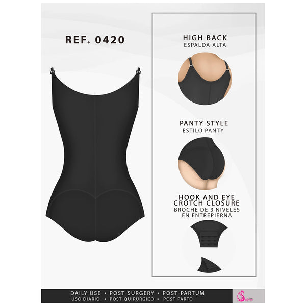 Fajas Salome 0420 | Hiphugger Body Shaper with Bra | Butt Lifter Tummy Control Shapewear for Women | Powernet - Pal Negocio