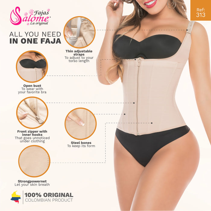 Fajas Salome 0313 | Waist Trainer Vest Tummy Control Compression Garment for Women | Colombian Body Shaper for Daily UseÃ‚Â 