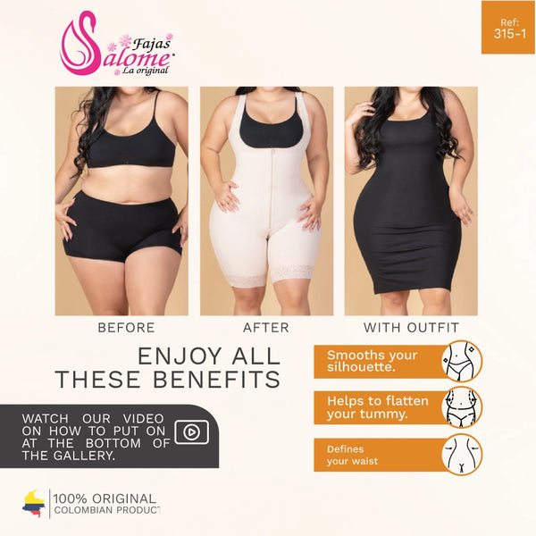 Fajas Salome 0315-1 | Waist Cincher Trainer for Women | Colombian Body Shaper for Daily Use | Powernet