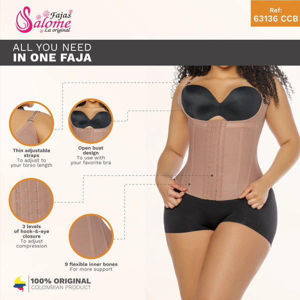 Salome 63136-CCB | Faja Colombiana Waist Cincher Tummy Control for Women | Powernet