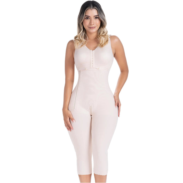 SONRYSE 014ZL | Colombian Shapewear Knee Length with Built-in bra & High Back | Post Surgery and Postpartum Use