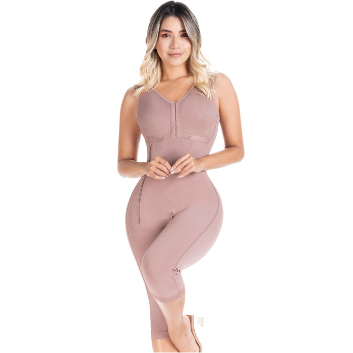 SONRYSE 014ZL | Colombian Shapewear Knee Length with Built-in bra & High Back | Post Surgery and Postpartum Use