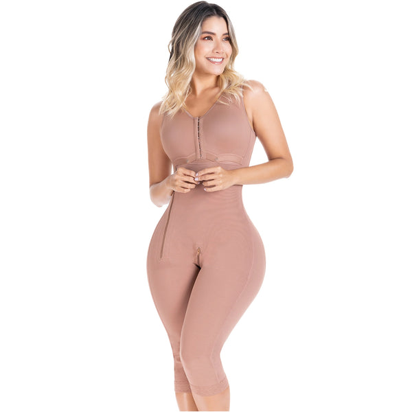 SONRYSE 014ZL | Colombian Shapewear Knee Length with Built-in bra & High Back | Post Surgery and Postpartum Use