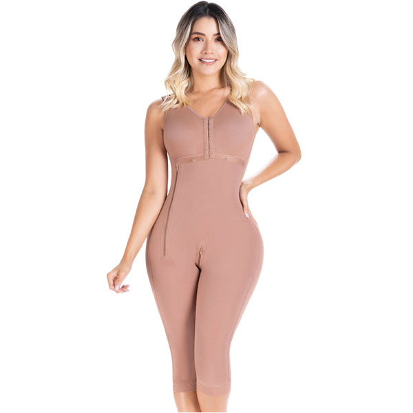 SONRYSE 014ZL | Colombian Shapewear Knee Length with Built-in bra & High Back | Post Surgery and Postpartum Use