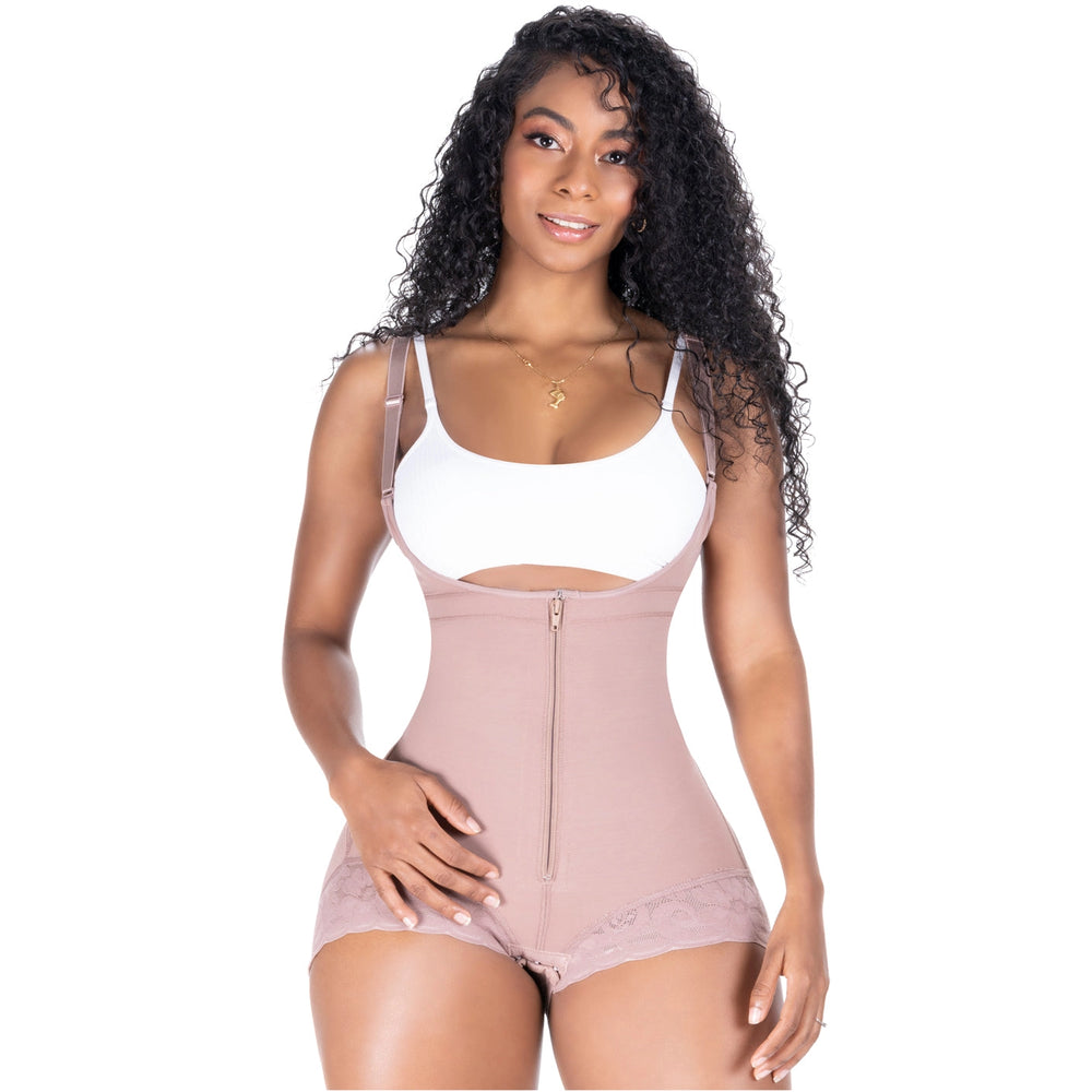 SONRYSE 020ZF | Post Surgery & Postpartum Faja | Open Bust Panty Shapewear Bodysuit | Powernet