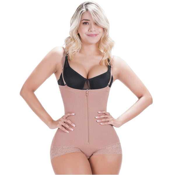 SONRYSE 021ZF | Post Surgery Fajas after Tummy Tuck and Lipo | Open Bust Panty Shapewear Bodysuit | Powernet