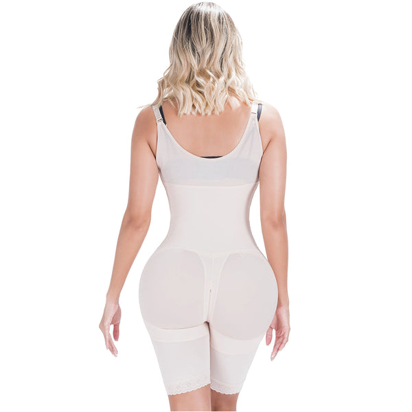 SONRYSE 048BF | Fajas Colombianas Post Surgery Open Bust Shapewear Compression Garment | Postpartum Mid Thigh Girdle | Powernet