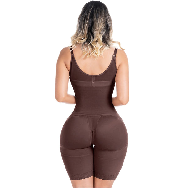 SONRYSE 048BF | Fajas Colombianas Post Surgery Open Bust Shapewear Compression Garment | Postpartum Mid Thigh Girdle | Powernet