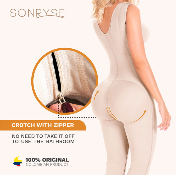 SONRYSE 054BF | Colombian Full Body Shaper for Post Surgery with Built-in Bra | Butt Lifting Effect & Tummy Control