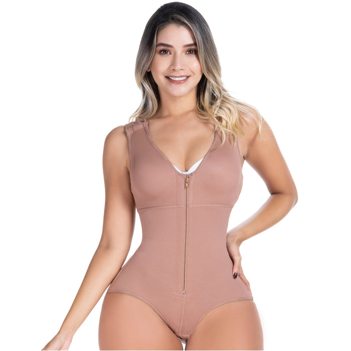 SONRYSE 055ZF | Panty Bodysuit Shapewear with Built-in Bra | Postpartum and Daily Use | Powernet