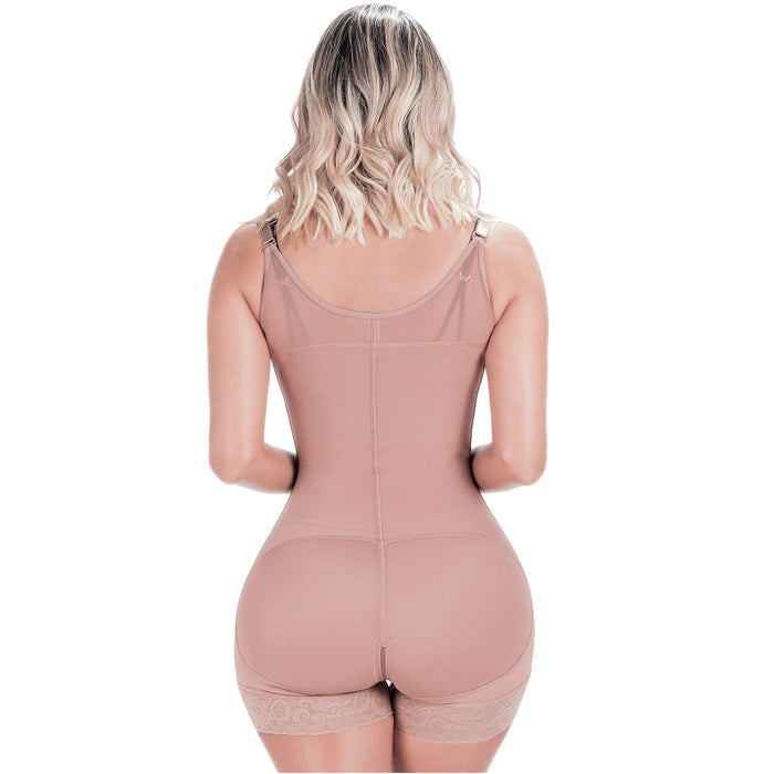 SONRYSE 068BF | Fajas Colombianas Postpartum & Post Surgery Tummy Tuck Lipo Compression Garment Open Bust Short Shapewear Bodysuit | Powernet