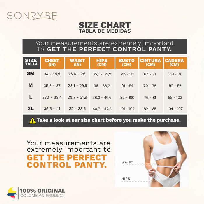 SONRYSE 071BF | Fajas Colombianas Butt Lifting with Tummy Control Shapewear Shorts | Daily Use | Powernet