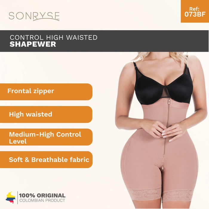 SONRYSE 073ZF | Fajas Colombianas High Waisted Shapewear Shorts | Daily Use Butt Lifting Garment | Powernet