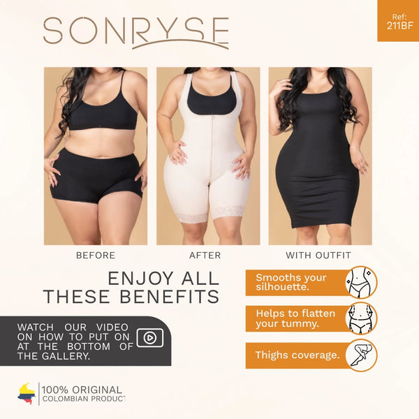 SONRYSE 211BF | Butt Lifter Colombian Bodysuit Shapewear | Postpartum and Everyday Use | Powernet