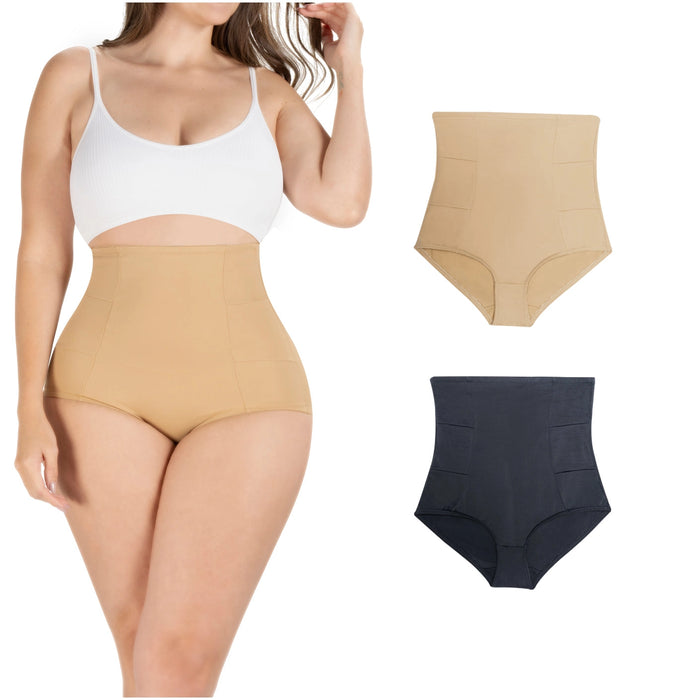 Sonryse SP607NC | 2-Pack | Fajas Colombianas High Waisted Tummy Control Seamless Shapewear Panties