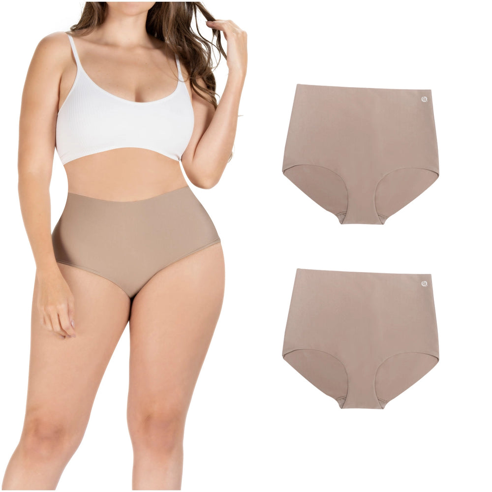 Sonryse SP620NC | 2-Pack Seamless Tummy Control Shapewear Mid Rise Shaping Panties