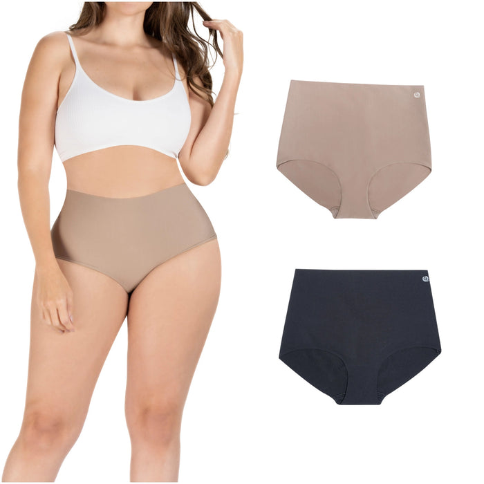 Sonryse SP620NC | 2-Pack Seamless Tummy Control Shapewear Mid Rise Shaping Panties