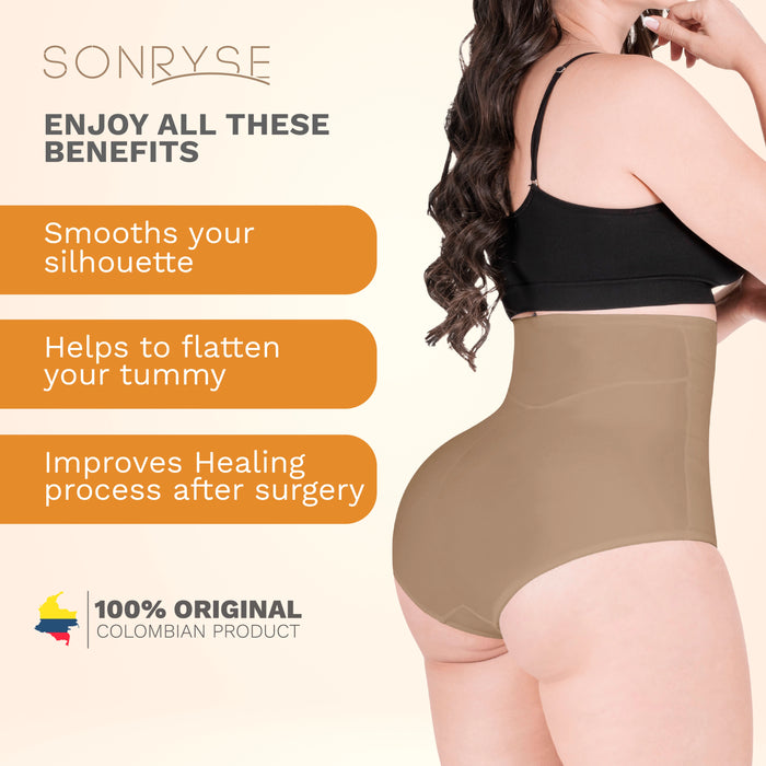 Sonryse SP607NC | 2-Pack | Fajas Colombianas High Waisted Tummy Control Seamless Shapewear Panties