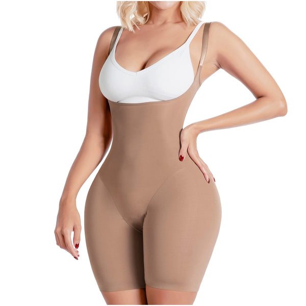 Sonryse SP81NC | Knee Length Shapewear Bodysuit for Women | Everyday Use Shapewear Girdle | Ultra light Microfiber