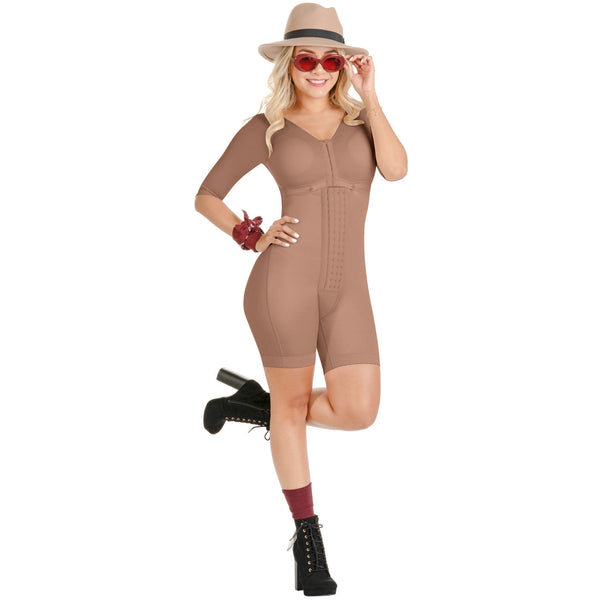 SONRYSE TR103 Colombian Shapewear  Bodysuit with Bra | Post Surgery Body Shapers with Sleeves | Stage 1 Faja  / Triconet