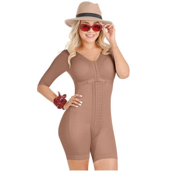 SONRYSE TR103 Colombian Shapewear  Bodysuit with Bra | Post Surgery Body Shapers with Sleeves | Stage 1 Faja  / Triconet