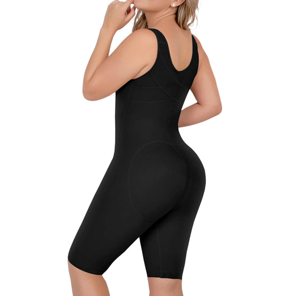 UpLady 6172 | Open Bust Tummy Control Butt Lifter Knee Length Bodysuit | Powernet