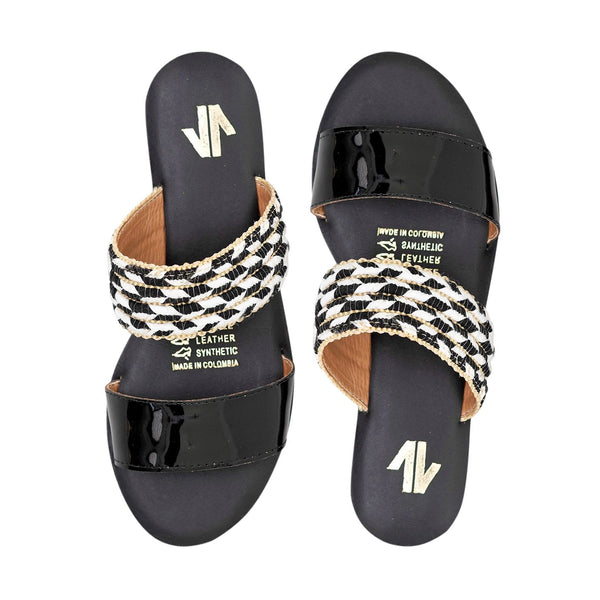 Silvia Cobos Conga Flat Sandals Black - Pal Negocio