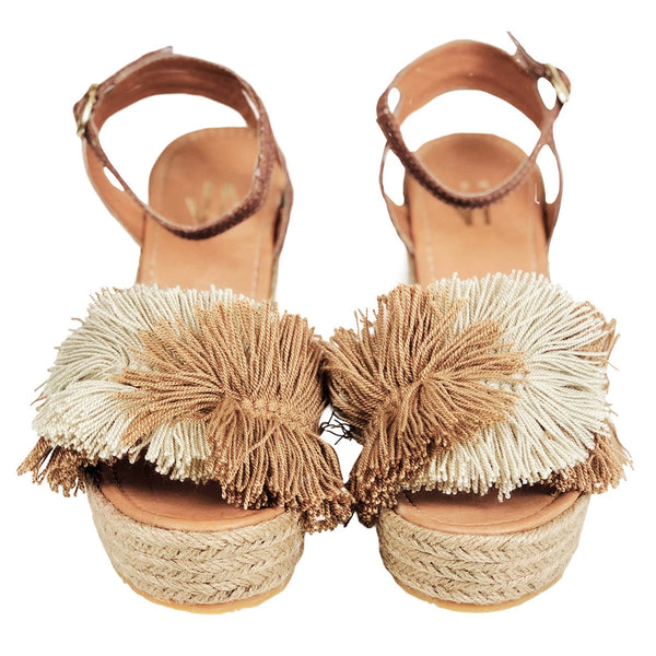 Silvia Cobos Mambo Wedge Espadrille Beige - Pal Negocio