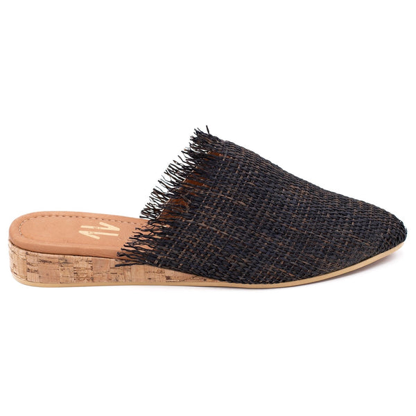 Silvia Cobos Lorica Flat Mules Black - Pal Negocio