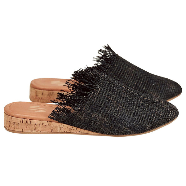 Silvia Cobos Lorica Flat Mules Black - Pal Negocio