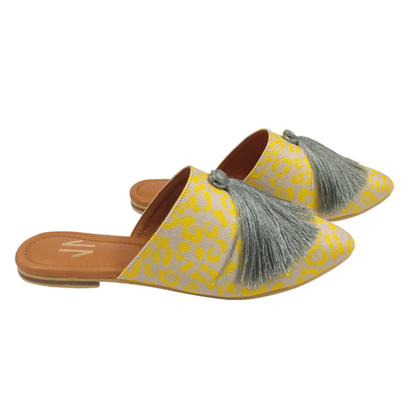 Silvia Cobos Milonga Animal Print Yellow Mules