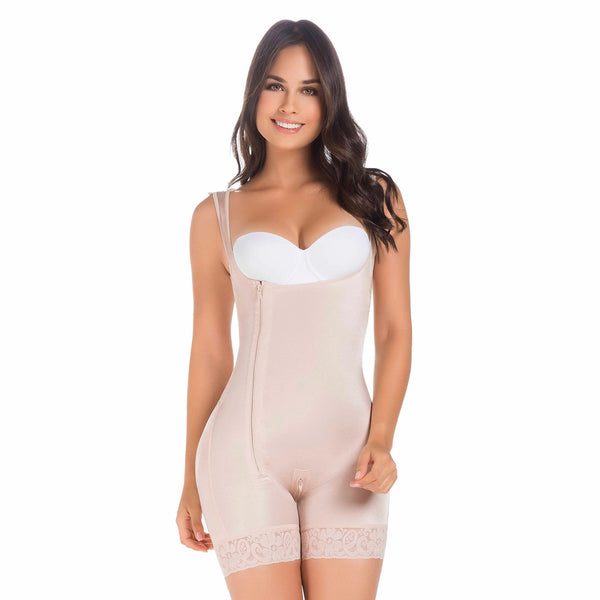 Fajas MariaE FU111 | Fajas Colombianas Postpartum & Post Surgery Stage 1 Open Bust Shapewear Bodysuit | Triconet