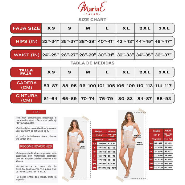 Fajas MariaE 9277 | Mid-Thigh Butt Lifter Shapewear for Women | Daily Use | Powernet
