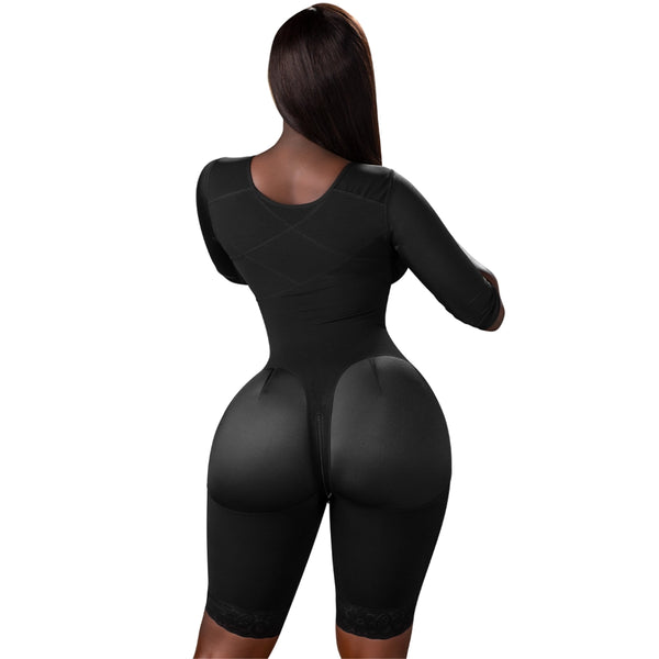 full body stage 1 black faja back view